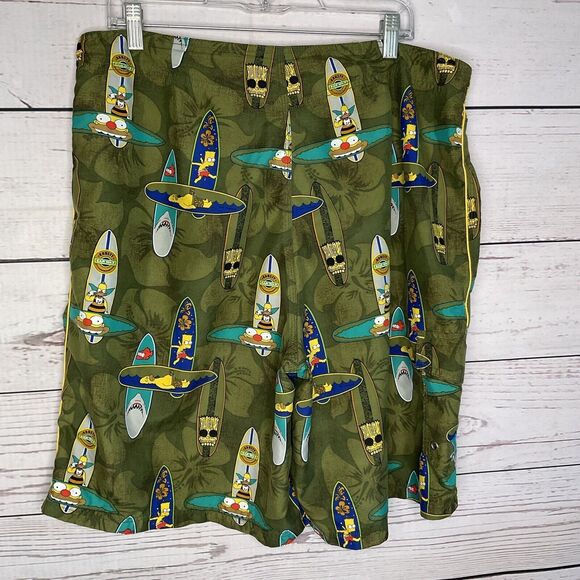 The Simpsons Board Shorts‎ Men’s 38 Bart/Homer/Krusty Board Tiki Surfer Hawaiian - Picture 2 of 7